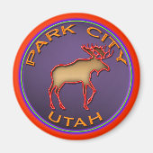 Beauful Moose Medallion Park City Souvenir Magneet (Voorkant)