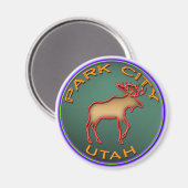 Beauful Moose Medallion Park City Souvenir Magneet (Voorkant / Achterkant)