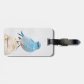 Beauful Mountain Bluebird Songbird bij Beach Bagagelabel (Achterkant horizontaal)