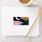 Beauful Mountain River Moon Sunset Design Etiket (Insitu)