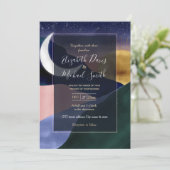 Beauful Mountain River Moon Sunset Design Kaart (Staand voorkant)