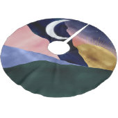 Beauful Mountain River Moon Sunset Design Kerstboom Rok (Gekanteld)