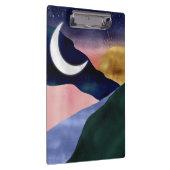 Beauful Mountain River Moon Sunset Design Klembord (Rechts)