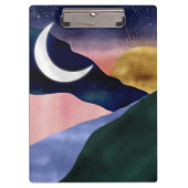 Beauful Mountain River Moon Sunset Design Klembord (Voorkant)