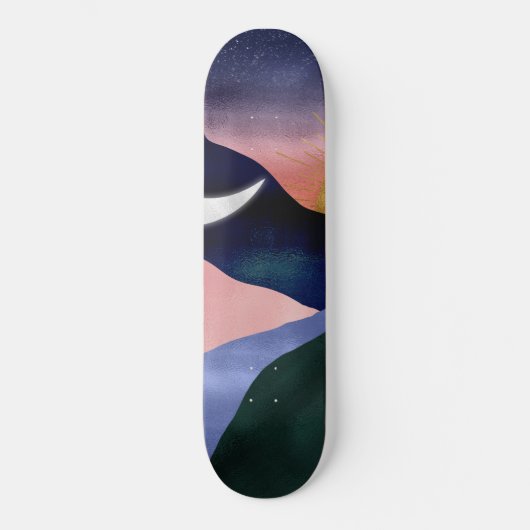 Beauful Mountain River Moon Sunset Design Persoonlijk Skateboard (Voorkant)