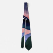 Beauful Mountain River Moon Sunset Design Stropdas (Achterkant)