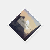 Beauful Mountain Sunset Wedding Napkins Servet (Hoek)