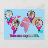 Beauful Multicolor Wereldkaart Photo Collage Briefkaart (Voorkant)