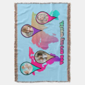 Beauful Multicolor Wereldkaart Photo Collage Deken (Voorkant Verticaal)