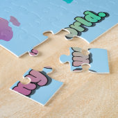 Beauful Multicolor Wereldkaart Photo Collage Legpuzzel (Zijkant)