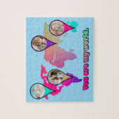 Beauful Multicolor Wereldkaart Photo Collage Legpuzzel (Verticaal)
