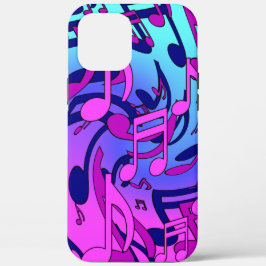 Beauful Music Musical Pattern Pink Paars Aqua Case-Mate iPhone Case