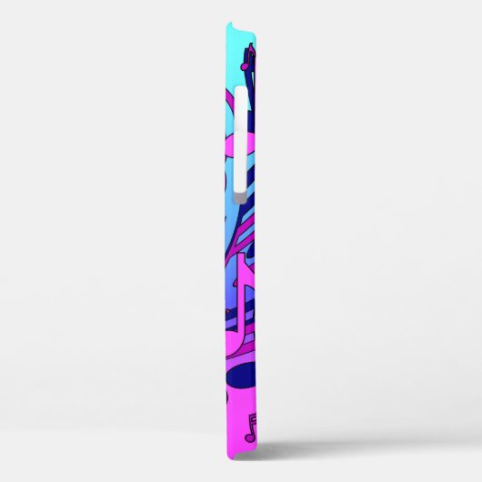 Beauful Music Musical Pattern Pink Paars Aqua Case-Mate iPhone Case (Achterkant / Links)