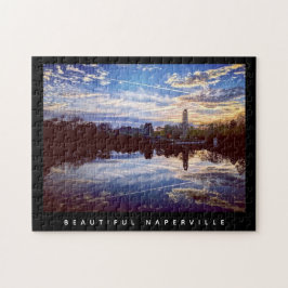 Beauful Naperville - Lake Reflection op Sunset Legpuzzel