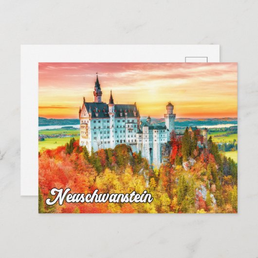 Beauful Neuschwanstein Castle, Duitsland Briefkaart (Voorkant / Achterkant)