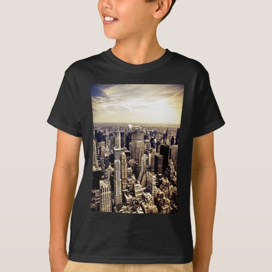 Beauful New York City Skyscrapers Skyline T-shirt (Voorkant)