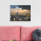 Beauful New York Evening Skyline Canvas Afdruk (Insitu (Woonkamer))