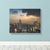 Beauful New York Evening Skyline Canvas Afdruk (Insitu (Houten vloer))