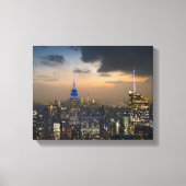 Beauful New York Evening Skyline Canvas Afdruk (Voorkant)