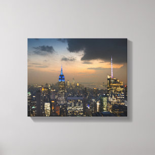 Beauful New York Evening Skyline Canvas Afdruk
