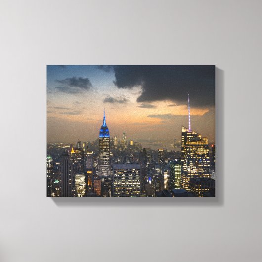 Beauful New York Evening Skyline Canvas Afdruk (Voorkant)