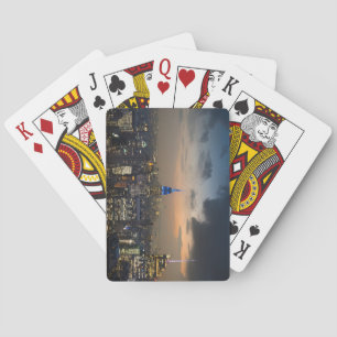 Beauful New York Evening Skyline Pokerkaarten