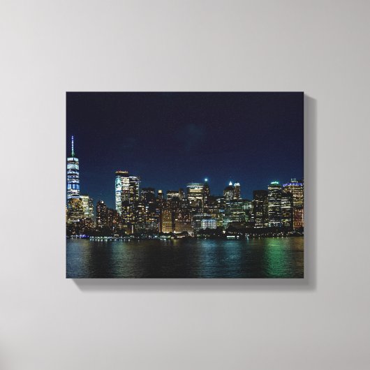 Beauful New York Skyline bij nacht Canvas Afdruk (Voorkant)