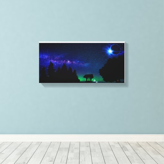 Beauful Night Sky Canvas Afdruk (Insitu (Houten vloer))