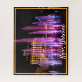 Beauful Night Uitzicht Kiev Oekraïne Legpuzzel (Verticaal)