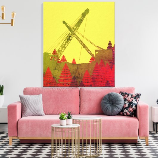 Beauful Northwest Crane Operating Engineer Art Canvas Afdruk (Insitu (Woonkamer))