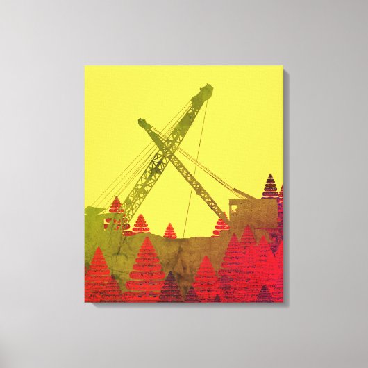 Beauful Northwest Crane Operating Engineer Art Canvas Afdruk (Voorkant)
