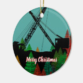 Beauful Northwest Crane Operating Engineer Art Keramisch Ornament (Links)