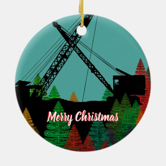 Beauful Northwest Crane Operating Engineer Art Keramisch Ornament (Achterkant)