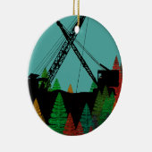 Beauful Northwest Crane Operating Engineer Art Keramisch Ornament (Rechts)