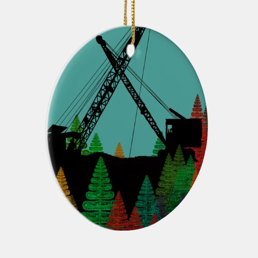 Beauful Northwest Crane Operating Engineer Art Keramisch Ornament (Rechts)