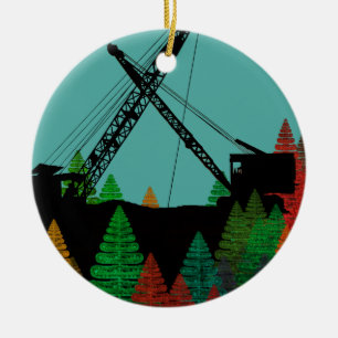 Beauful Northwest Crane Operating Engineer Art Keramisch Ornament