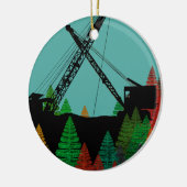 Beauful Northwest Crane Operating Engineer Art Keramisch Ornament (Links)
