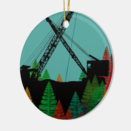Beauful Northwest Crane Operating Engineer Art Keramisch Ornament (Links)