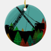 Beauful Northwest Crane Operating Engineer Art Keramisch Ornament (Achterkant)