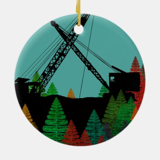 Beauful Northwest Crane Operating Engineer Art Keramisch Ornament (Achterkant)