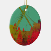 Beauful Northwest Crane Operating Engineer Art Keramisch Ornament (Rechts)