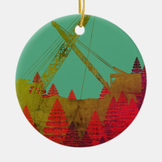 Beauful Northwest Crane Operating Engineer Art Keramisch Ornament (Voorkant)