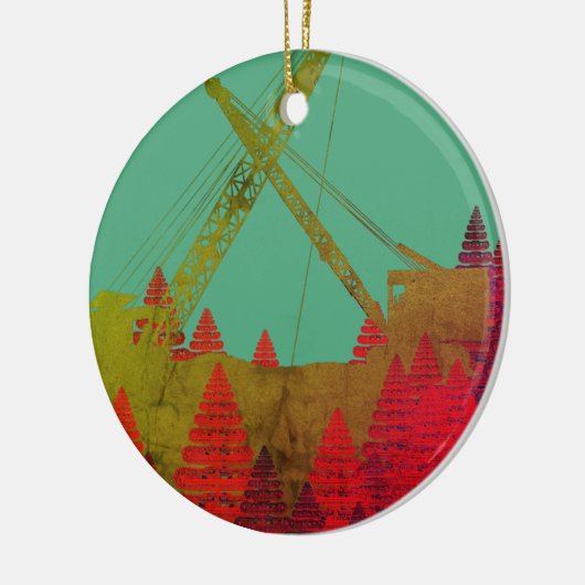 Beauful Northwest Crane Operating Engineer Art Keramisch Ornament (Links)