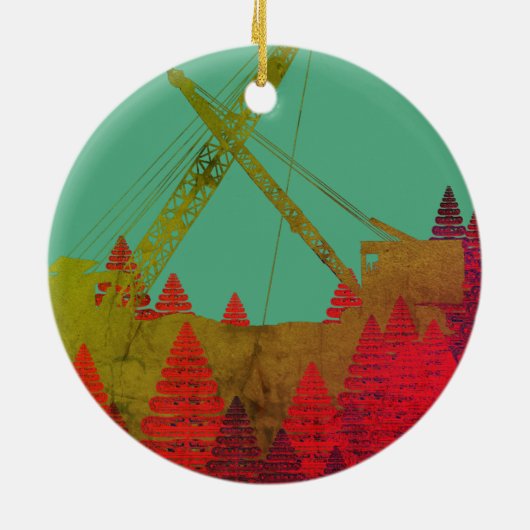 Beauful Northwest Crane Operating Engineer Art Keramisch Ornament (Achterkant)