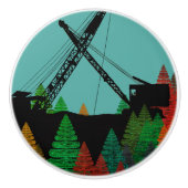 Beauful Northwest Crane Operating Engineer Art Keramische Knop (Voorkant)