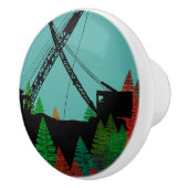 Beauful Northwest Crane Operating Engineer Art Keramische Knop (Rechts)