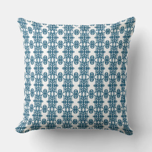 Beauful Ocean Blue White Geometric Shape Pattern Kussen