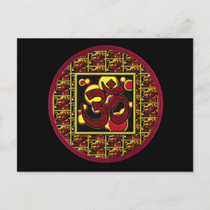 Beauful Om Aum Symbol w/Circles en Squares Briefkaart