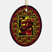 Beauful Om Aum Symbol w/Circles en Squares Keramisch Ornament (Rechts)