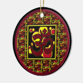 Beauful Om Aum Symbol w/Circles en Squares Keramisch Ornament (Links)